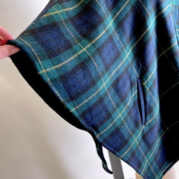 Anthropologie Cape - plaid poncho - wool blend - Picture 2 of 6